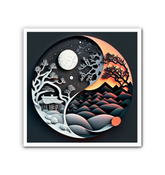 Fiery spark and ash design canvas art.